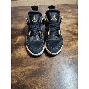 Nike Air Jordan 4 Retro GS Royalty Black Gold 408452-032 Size 4Y (Women's 5.5)
